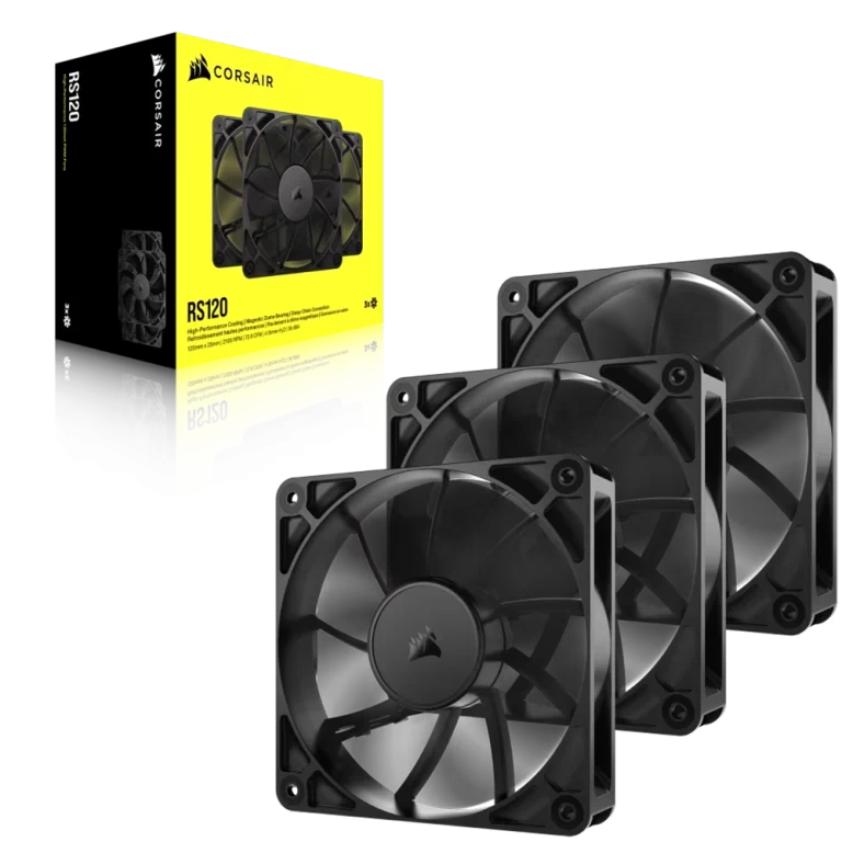 שלישיית מאווררים RS120 120mm מבית CORSAIR – שחור