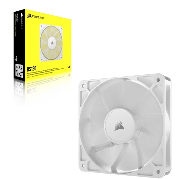 מאוורר למארז RS120 120mm PWM מבית CORSAIR לבן