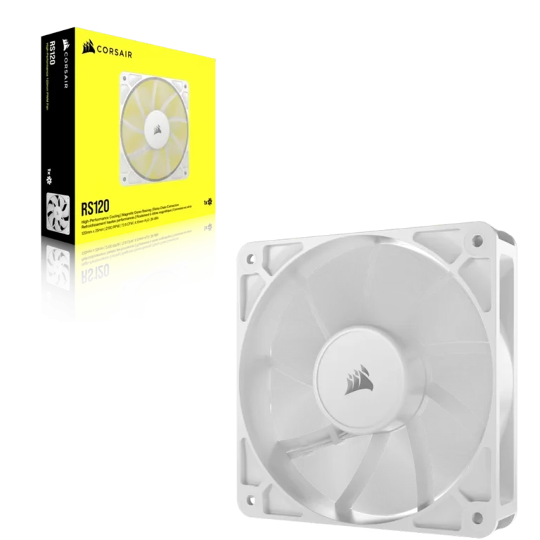 מאוורר למארז RS120 120mm PWM מבית CORSAIR לבן