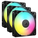 שלישיית מאווררי RGB RS120 120mm  מבית CORSAIR –  שחור