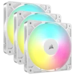 שלישיית מאווררי RGB RS120 120mm  מבית CORSAIR – לבן