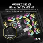 קיט 3 מאווררים 120 CORSAIR iCUE LINK QX120 RGB Starter kit