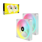 ערכת מאווררי CORSAIR iCUE LINK QX140 RGB עם בקר iCUE LINK – לבן