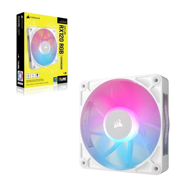 מאוורר RX120 RGB 120mm מבית CORSAIR - לבן
