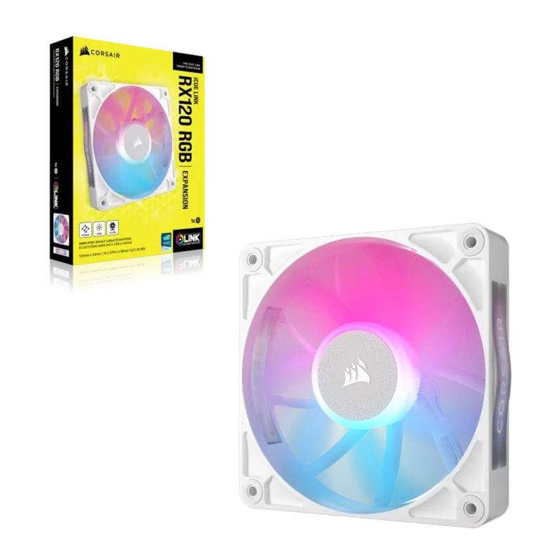 מאוורר RX120 RGB 120mm מבית CORSAIR - לבן