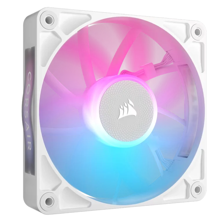 סט מאווררים CORSAIR iCUE LINK RX120 RGB – שלישיית מאווררי 120 מ"מ PWM בצבע לבן