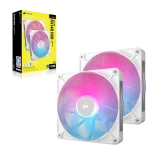 CORSAIR RX140 RGB iCUE LINK – זוג מאווררי 140 מ"מ PWM ובקר לבן