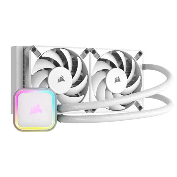 קירור נוזלי למעבד iCUE H100i RGB ELITE מבית CORSAIR – לבן
