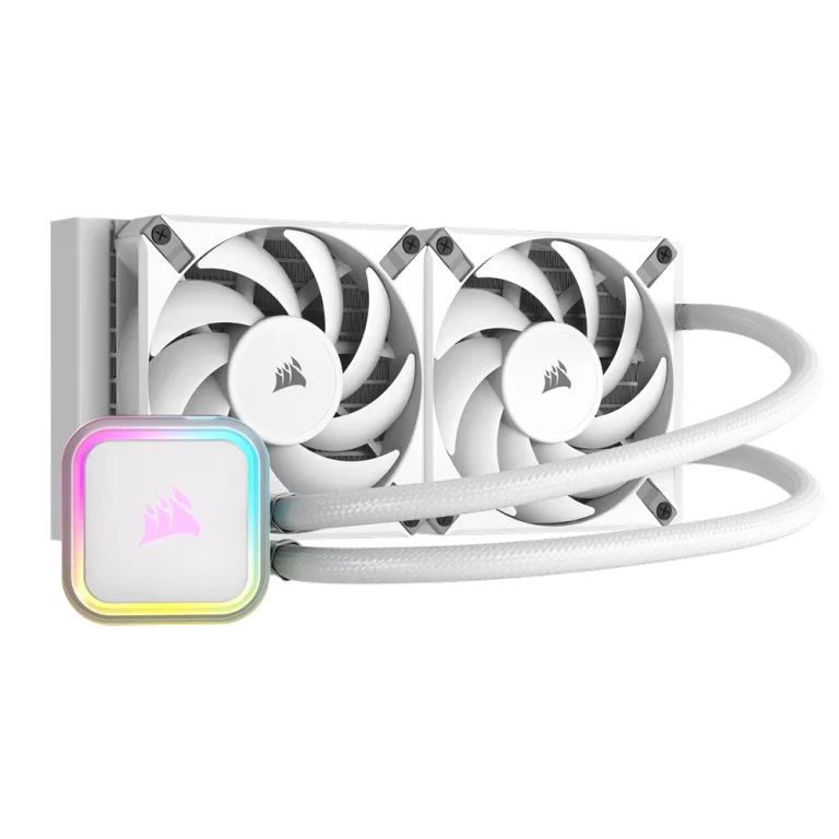קירור נוזלי למעבד iCUE H100i RGB ELITE מבית CORSAIR – לבן