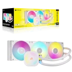 קירור נוזלי למעבד CORSAIR iCUE LINK TITAN 360 RX RGB כולל שלישיית מאווררי RX120 ותאורת RGB – לבן