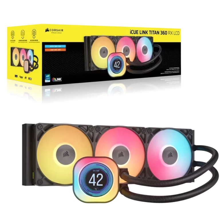 קירור נוזלי למעבד iCUE LINK TITAN RX 360 LCD מבית CORSAIR – שחור