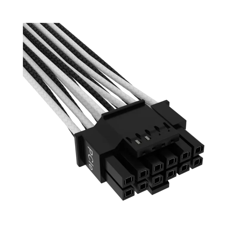כבל מתח לכרטיס מסך PCIe Gen 5 12V-2x6 600W Type 4 בצבע לבן/שחור מבית CORSAIR