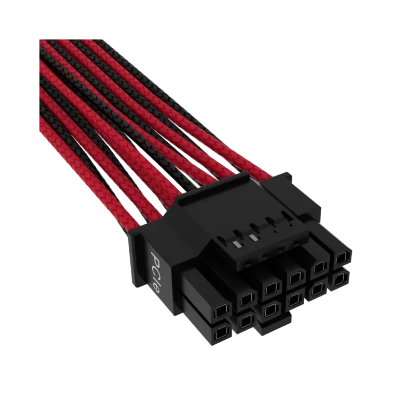 כבל מתח לכרטיס מסך PCIe Gen 5 12V-2x6 600W Type 4 בצבע אדום/שחור מבית CORSAIR