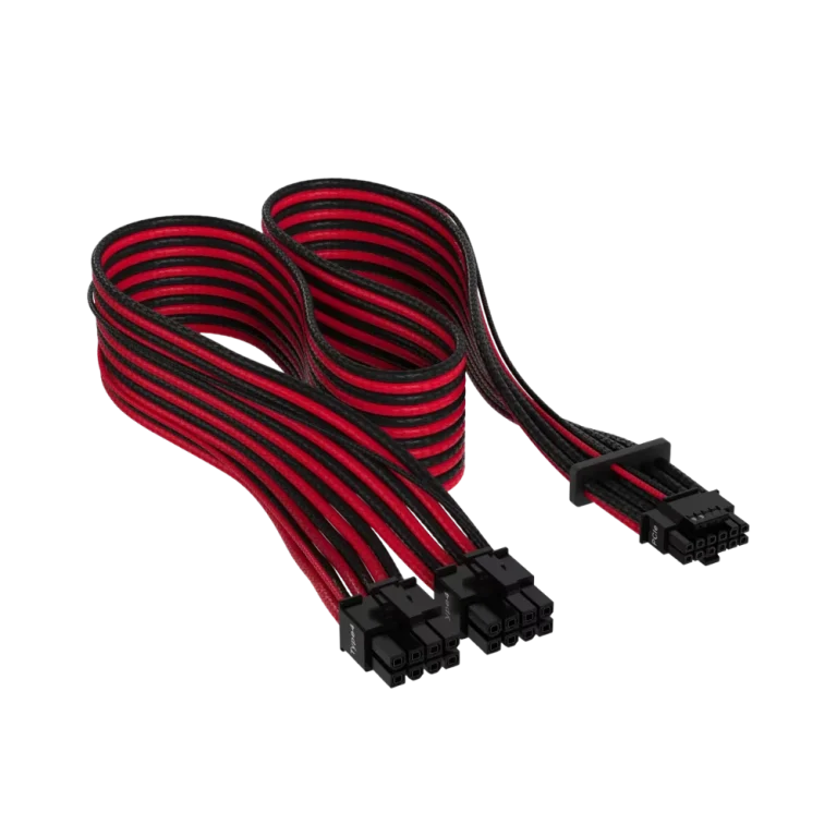 כבל מתח לכרטיס מסך PCIe Gen 5 12V-2x6 600W Type 4 בצבע אדום/שחור מבית CORSAIR