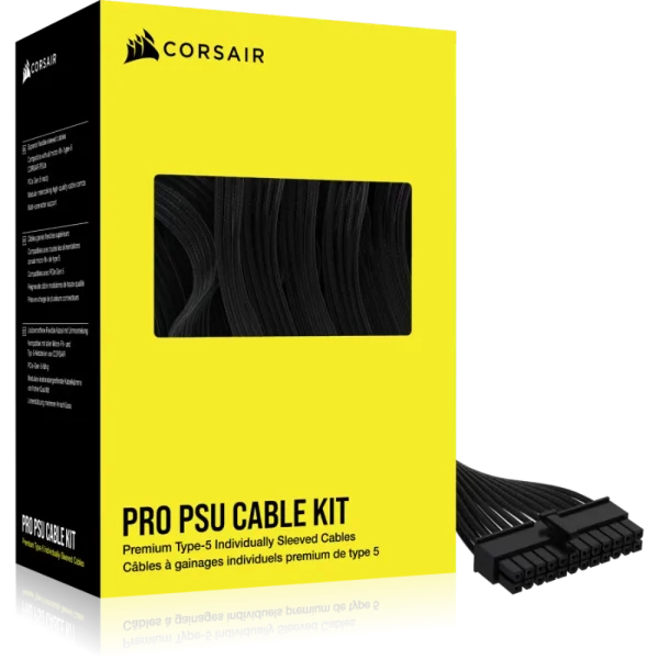 ערכת כבלים פרימיום PSU Type‑5 Pro Kit בצבע שחור מבית CORSAIR