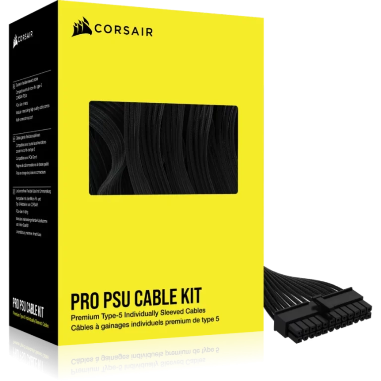 ערכת כבלים פרימיום PSU Type‑5 Pro Kit בצבע שחור מבית CORSAIR