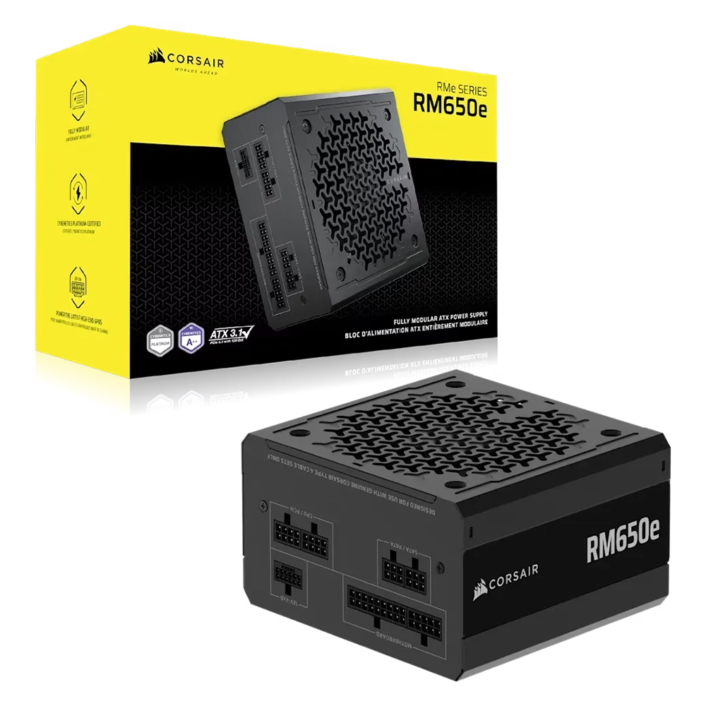 Corsair RMe Series RM650e 650W – ספק כוח מודולרי ושקט לחלוטין