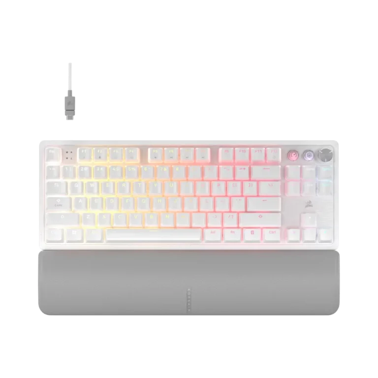 מקלדת גיימינג דגם K70 Pro TKL Hall Effect בצבע לבן מבית Corsair