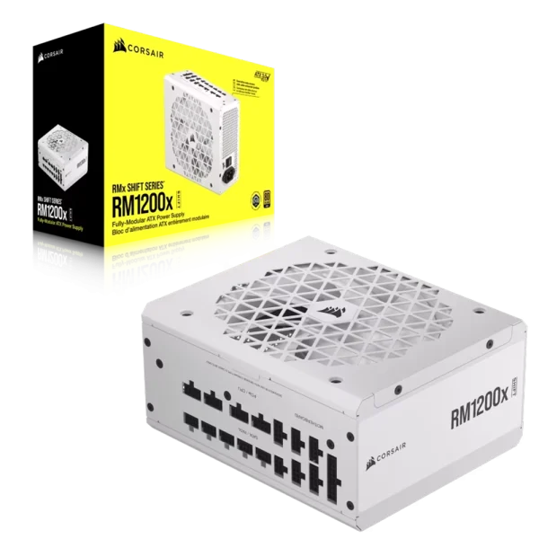 ספק כוח CORSAIR RM1200x SHIFT – 1200W לבן – Fully Modular