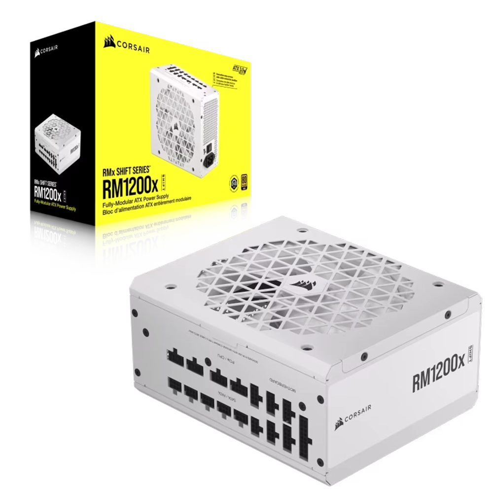 ספק כוח CORSAIR RM1200x SHIFT – 1200W לבן – Fully Modular