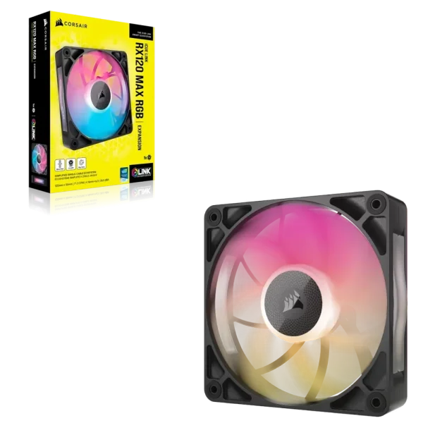 מאוורר RX120 MAX RGB 120mm מבית CORSAIR שחור