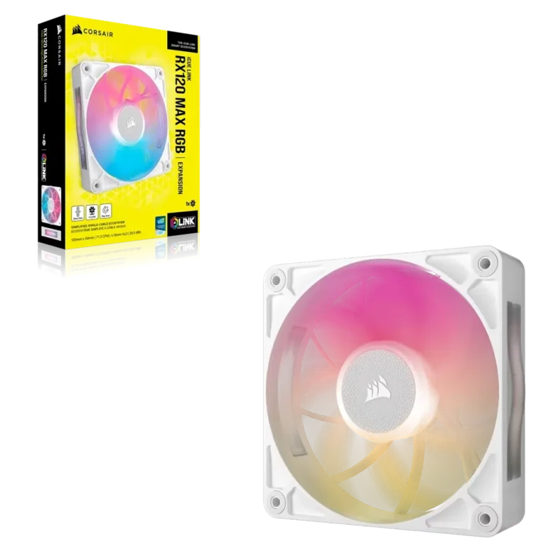 מאוורר RX120 MAX RGB 120mm מבית CORSAIR לבן