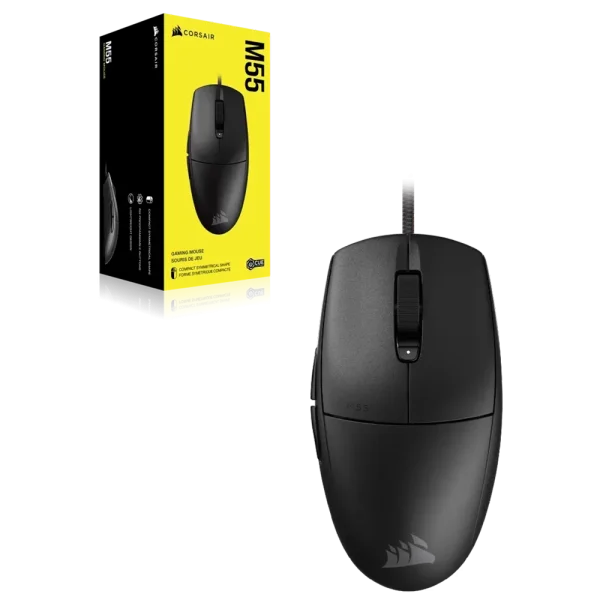 עכבר גיימינג חוטי CORSAIR M55 Lightweight – קל משקל, מהיר ומדויק