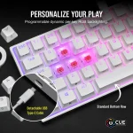 מקלדת מכנית לבנה CORSAIR K65 White RGB MINI 60%