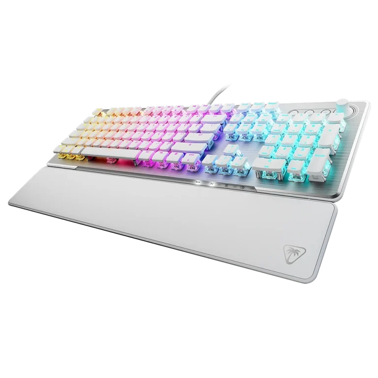 מקלדת גיימינג מכנית Turtle Beach Vulcan II – תאורת AIMO RGB לבן