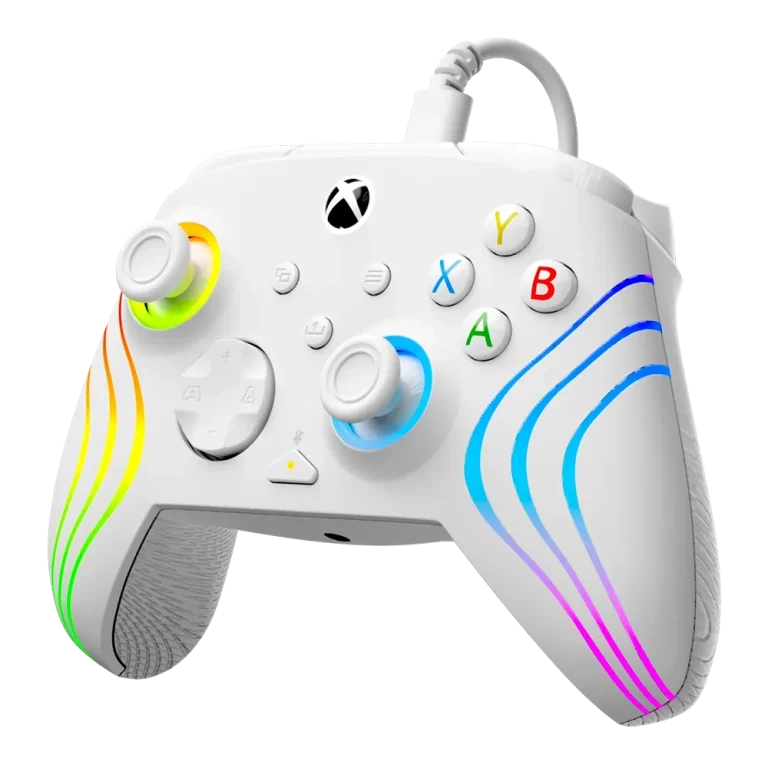 בקר חוטי לגיימינג Turtle Beach Afterglow Wave תאורת RGB – תואם Xbox ו‑PC לבן