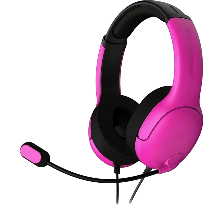 אוזניות חוטיות דגם PDP Airlite ל-PS5 בצבע ורוד מבית Turtle Beach