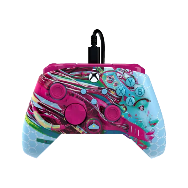בקר גיימינג חוטי דגם PDP Rematch™ Glow Advanced Wired בצבע תכלת/ורוד מבית Turtle Beach