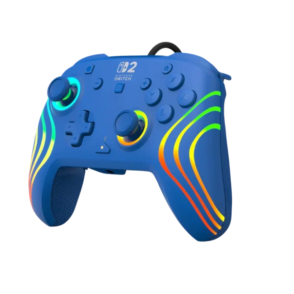 בקר גיימינג חוטי ל-Nintendo Switch 2 דגם Afterglow™ Wave Wired Controller בצבע כחול מבית Turtle Beach