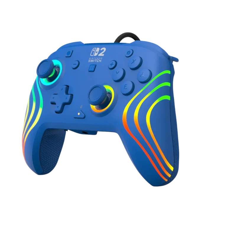 בקר גיימינג חוטי ל-Nintendo Switch 2 דגם Afterglow™ Wave Wired Controller בצבע כחול מבית Turtle Beach