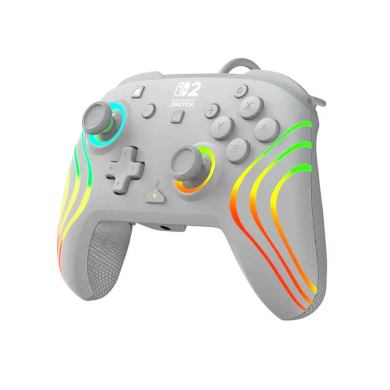 בקר גיימינג חוטי ל-Nintendo Switch 2 דגם Afterglow™ Wave Wired Controller בצבע אפור מבית Turtle Beach