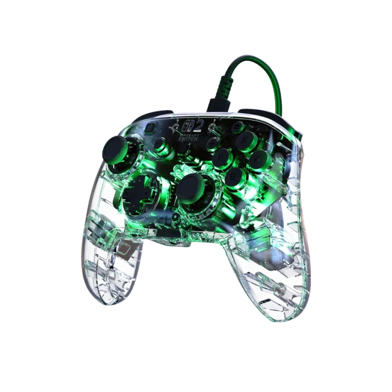 בקר גיימינג חוטי ל-Nintendo Switch 2 דגם Afterglow™ Wired Controller בצבע שקוף מבית Turtle Beach