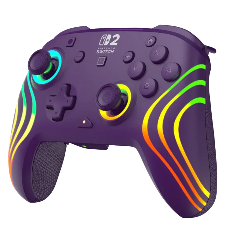 בקר גיימינג אלחוטי ל-Nintendo Switch 2 דגם Afterglow Wave Wireless Controller בצבע סגול מבית Turtle Beach