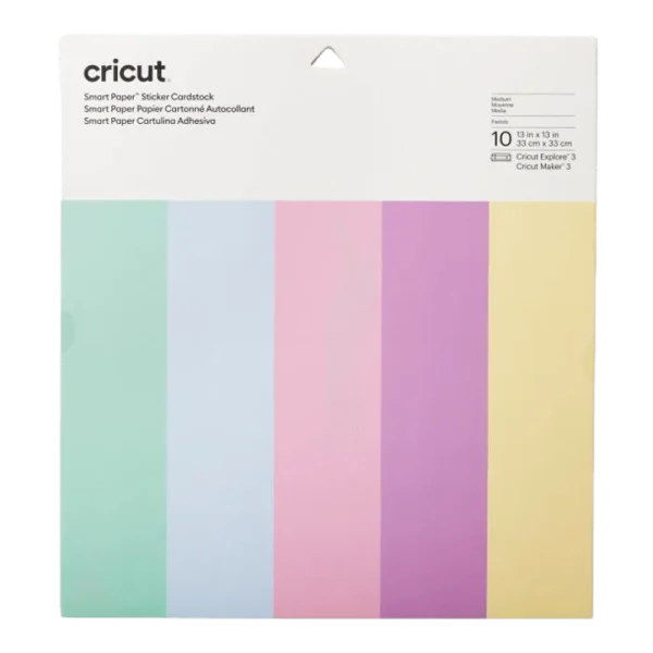 נייר קארדסטוק CRICUT  דביק -פסטל  (33 ס"מ על 33 ס"מ)