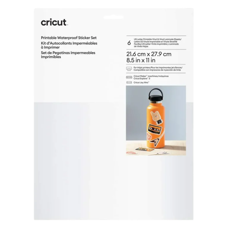 דף מדבקה שקוף עמיד במים מבית CRICUT