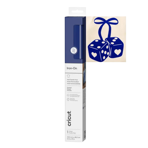 גיליון קטיפה ‎Flocked Iron-On כחול 30.5×48.3 ס"מ מבית CRICUT