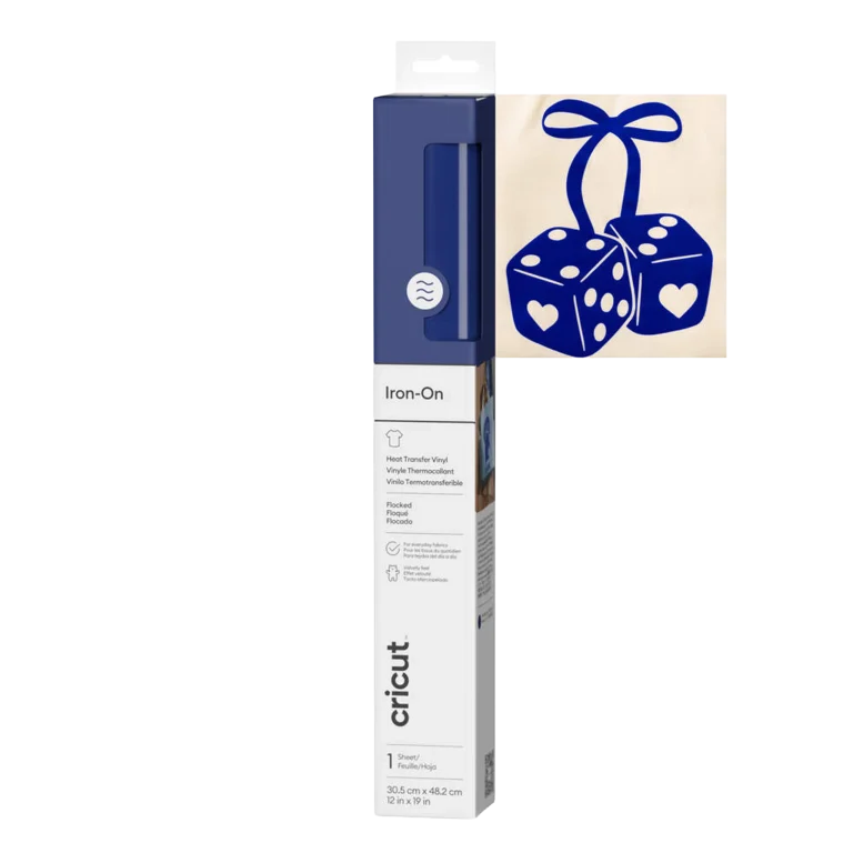 גיליון קטיפה ‎Flocked Iron-On כחול 30.5×48.3 ס"מ מבית CRICUT