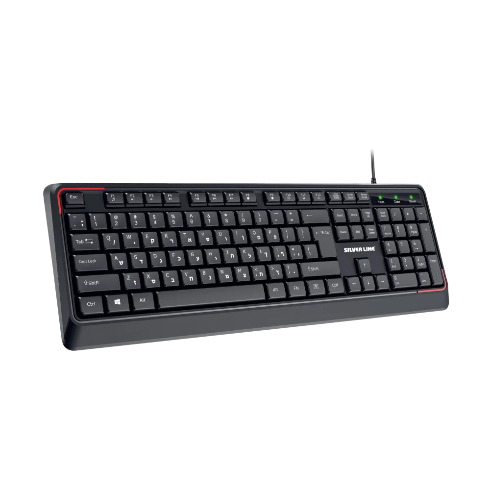 מקלדת עברית/אנגלית דגם SL KB-845HE מבית SILVER LINE