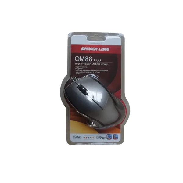 עכבר חוטי Silver Line OM88 USB בצבע אפור