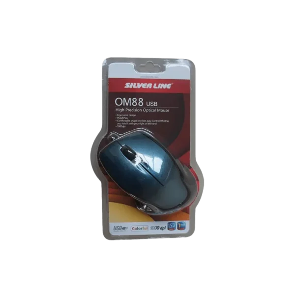 עכבר חוטי Silver Line OM88 USB בצבע כחול