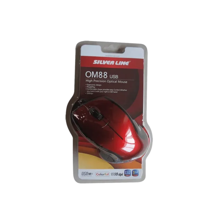 עכבר חוטי Silver Line OM88 USB בצבע אדום