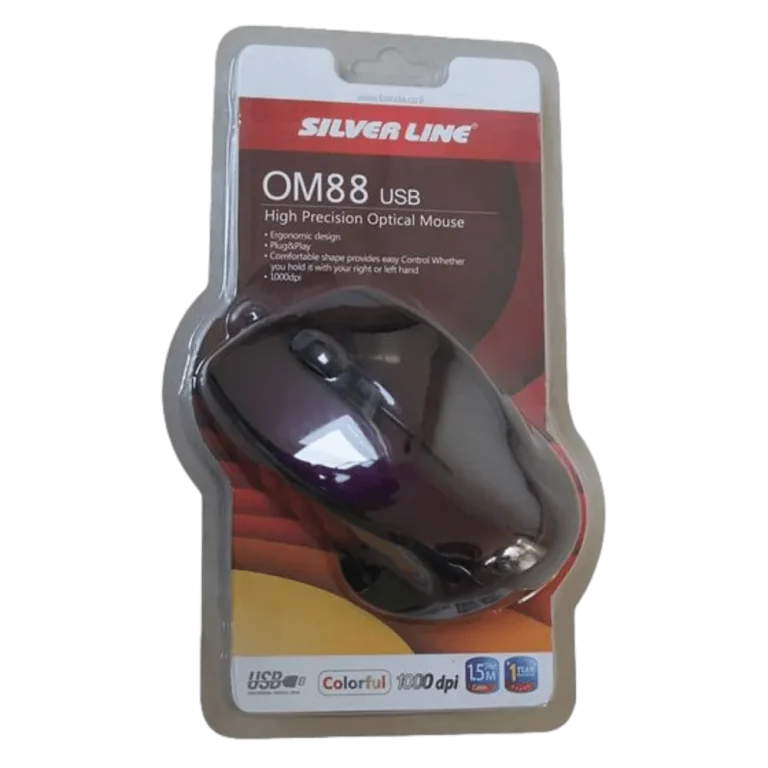 עכבר חוטי Silver Line OM88 USB בצבע סגול