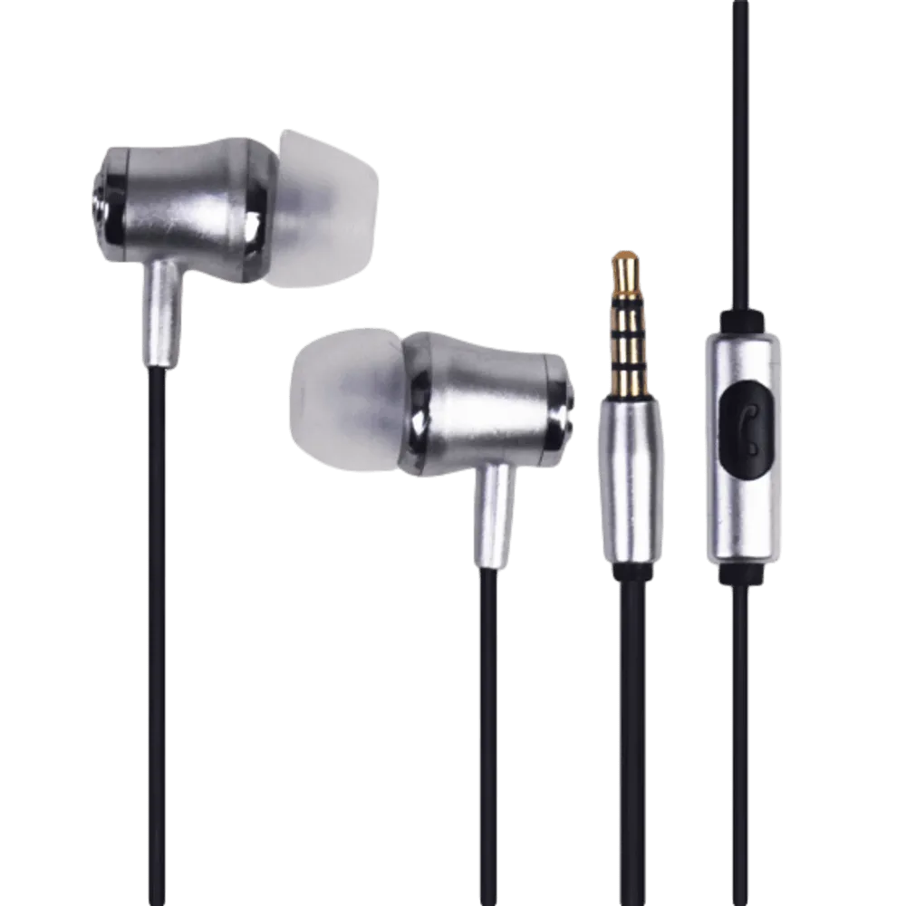 אוזניות חוטיות + מיקרופון Sliver Line FDH-105 - כסף