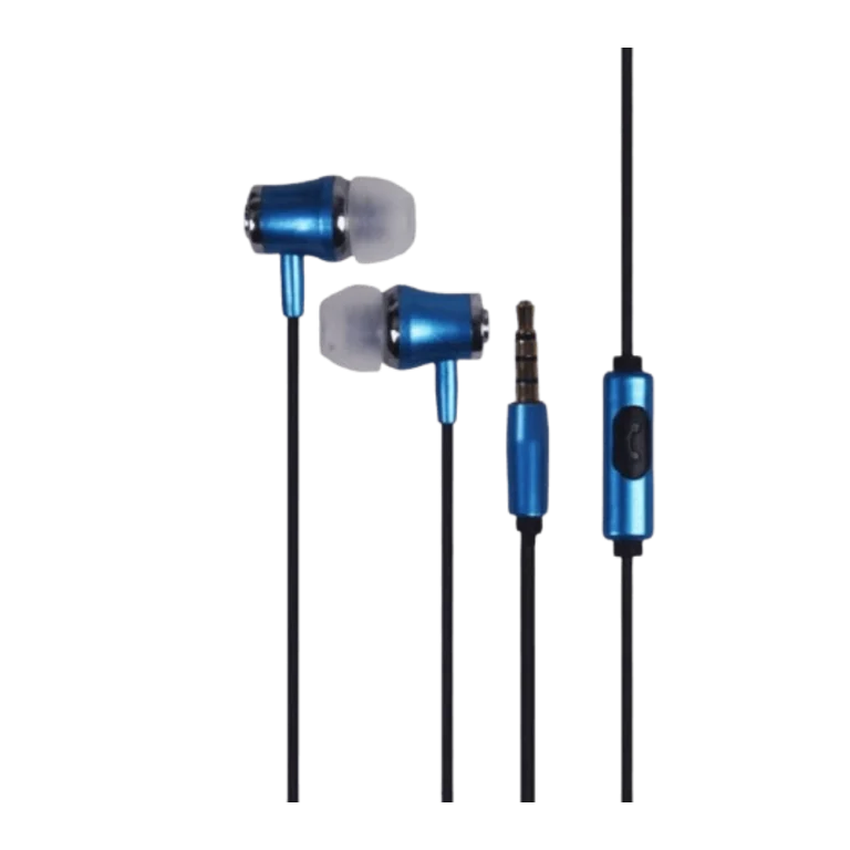 אוזניות חוטיות + מיקרופון Sliver Line FDH-105 - כחול