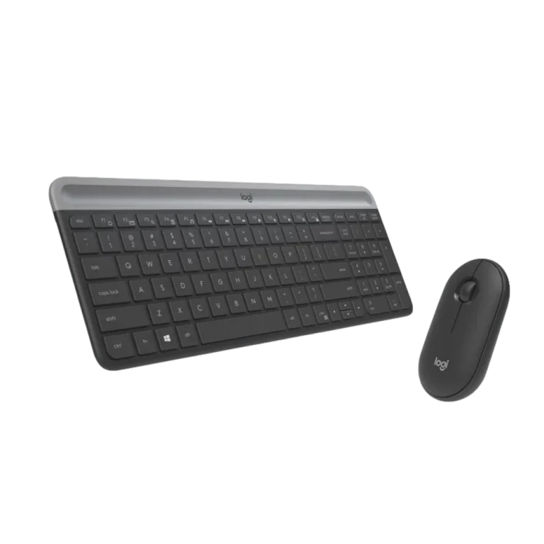 מקלדת דקה ועכבר מבית LOGITECH דגם MK470 בצבע אפור