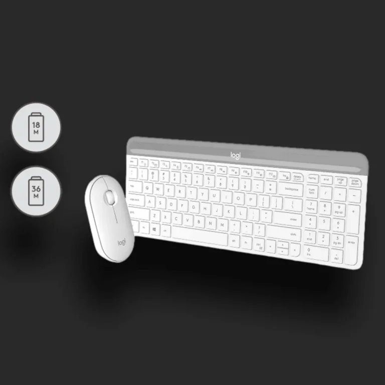 מקלדת דקה ועכבר מבית LOGITECH דגם MK470 בצבע לבן